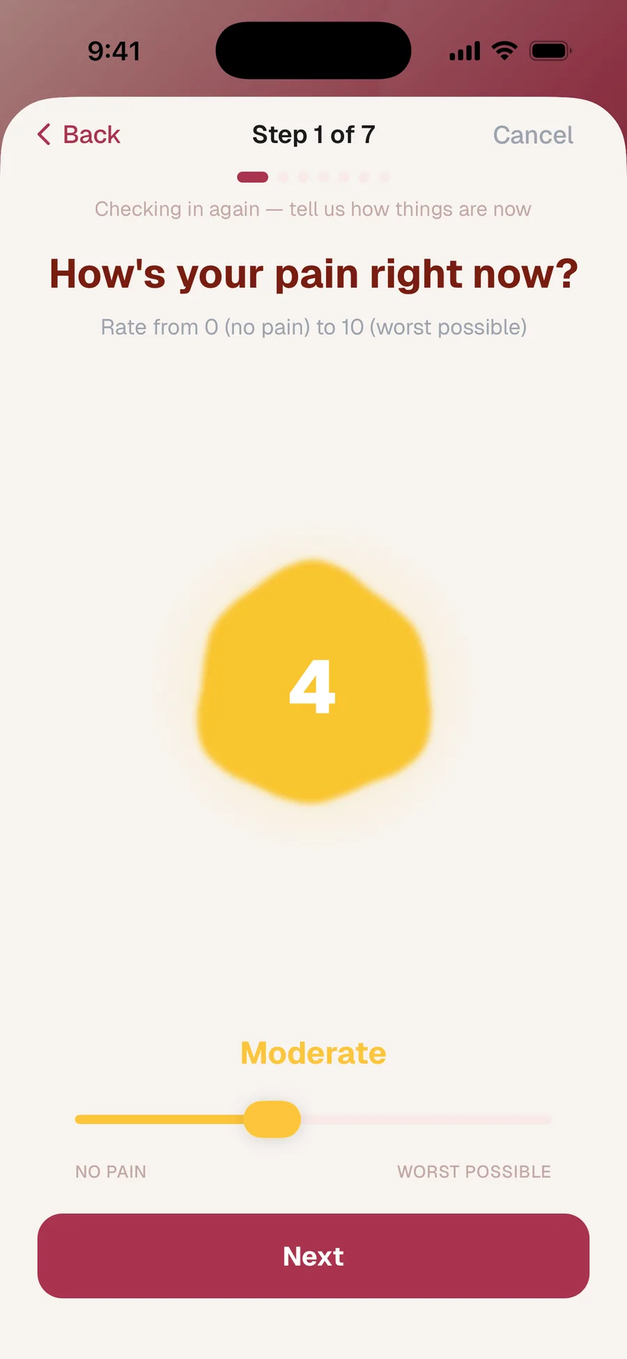 Daily Health Log illustrative beta screenshot